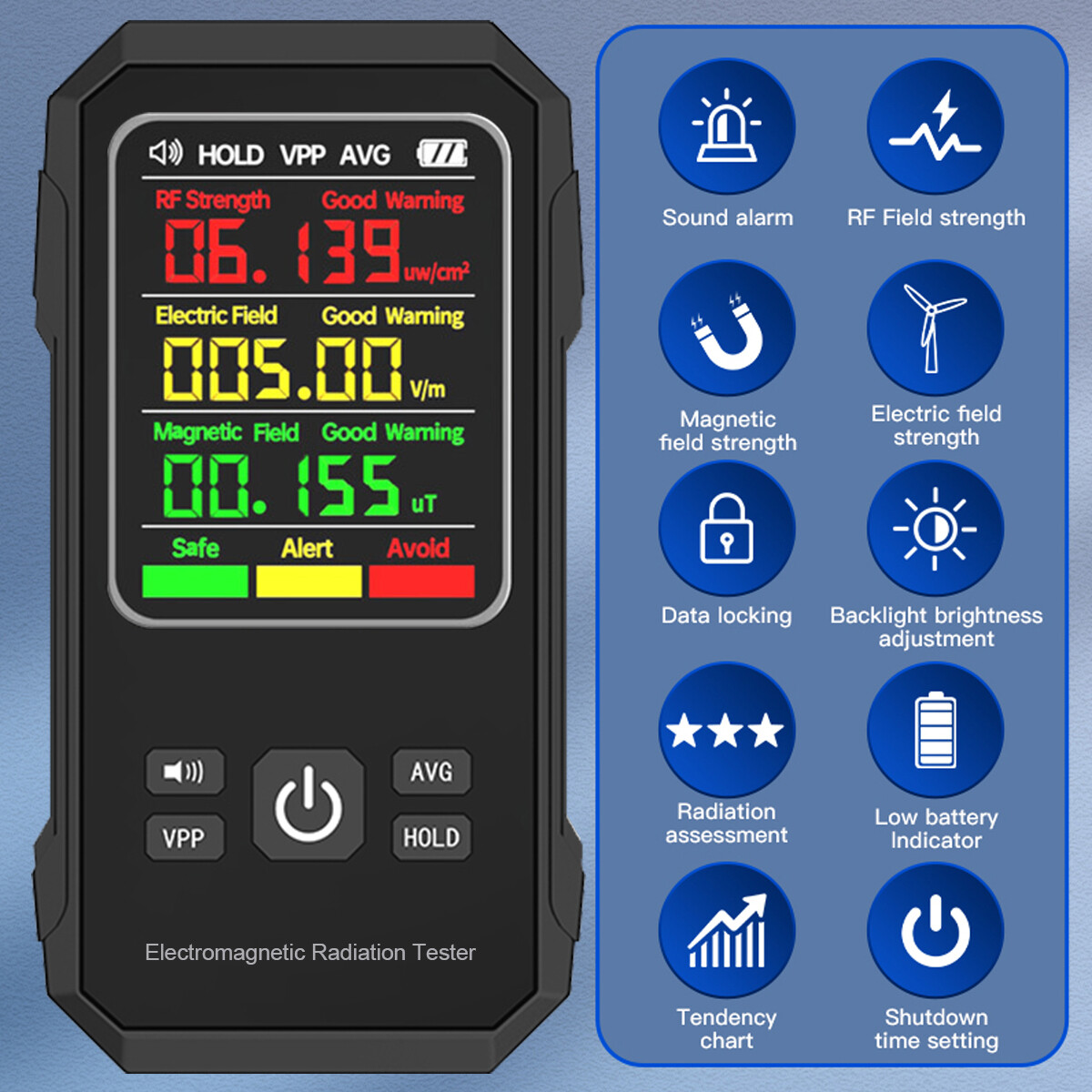 Digital EMF Meter Electromagnetic Field Radiation Detector LCD Geiger Counter