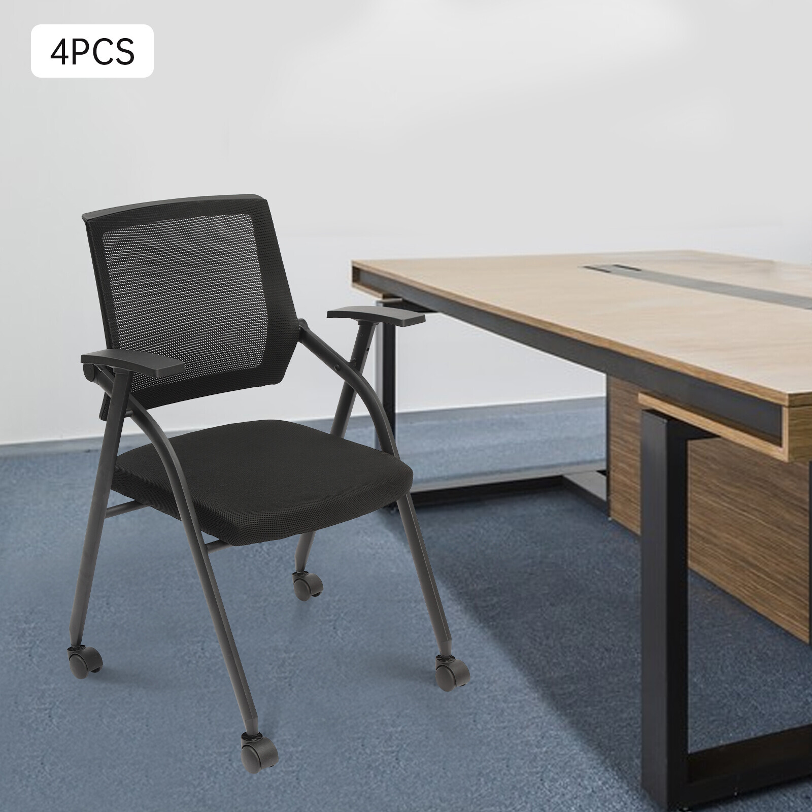 4 Pack Office Chairs on Wheels Ergonomic Mesh Bouncing Back Office Chair