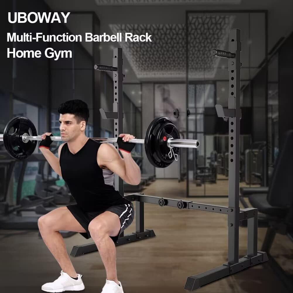 Barbell Rack Squat Stand Adjustable Bench Press Rack 550LBS Max Load