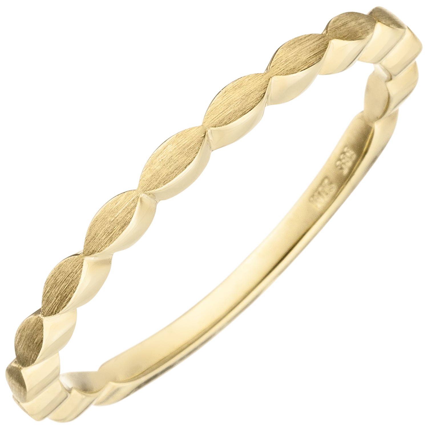 Jobo ladies' ring delicate 585 gold yellow gold matte gold ring RW: 52