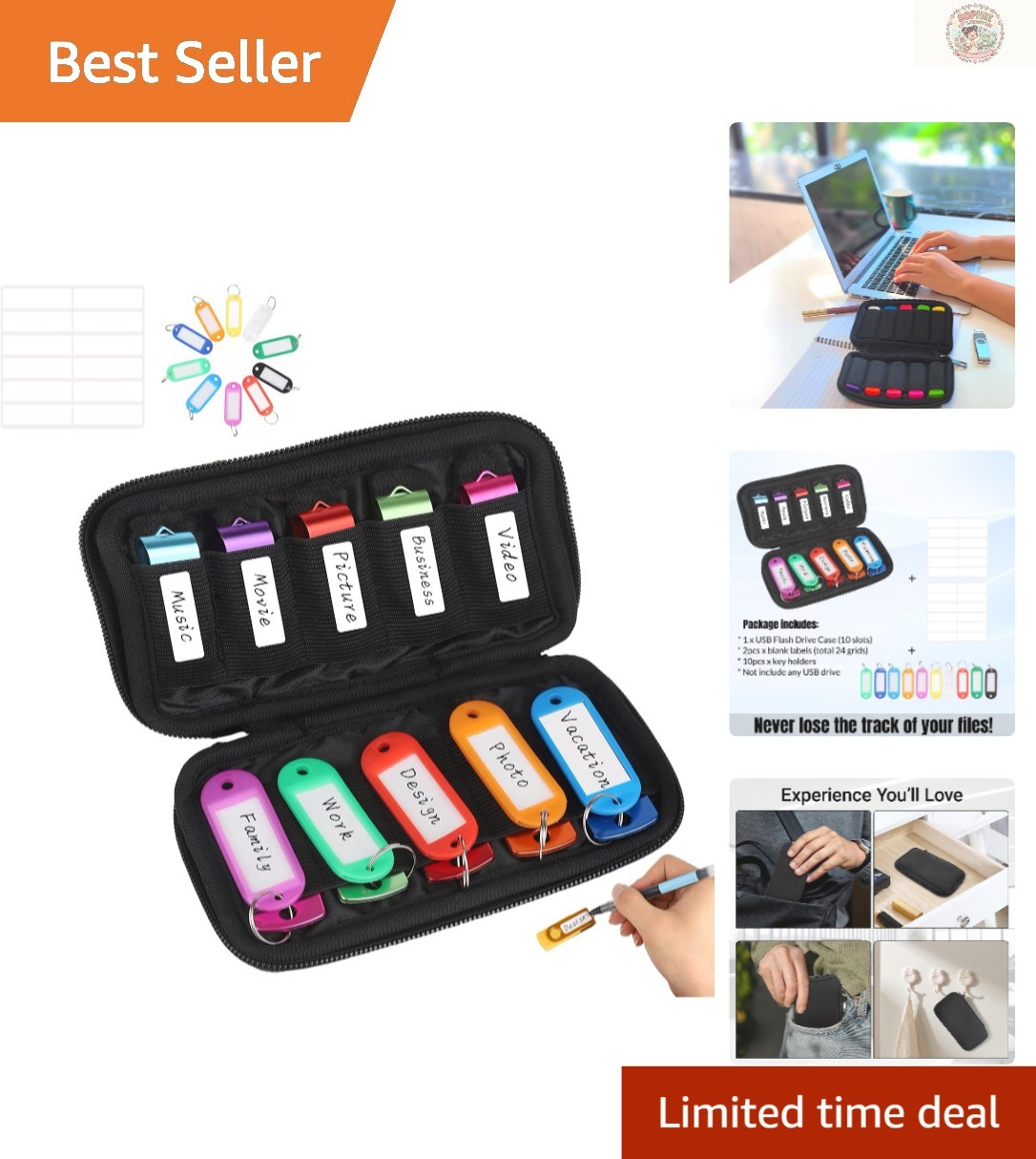 Portable Zippered Neoprene Flash Drive Case - Organize Your USBs with Style