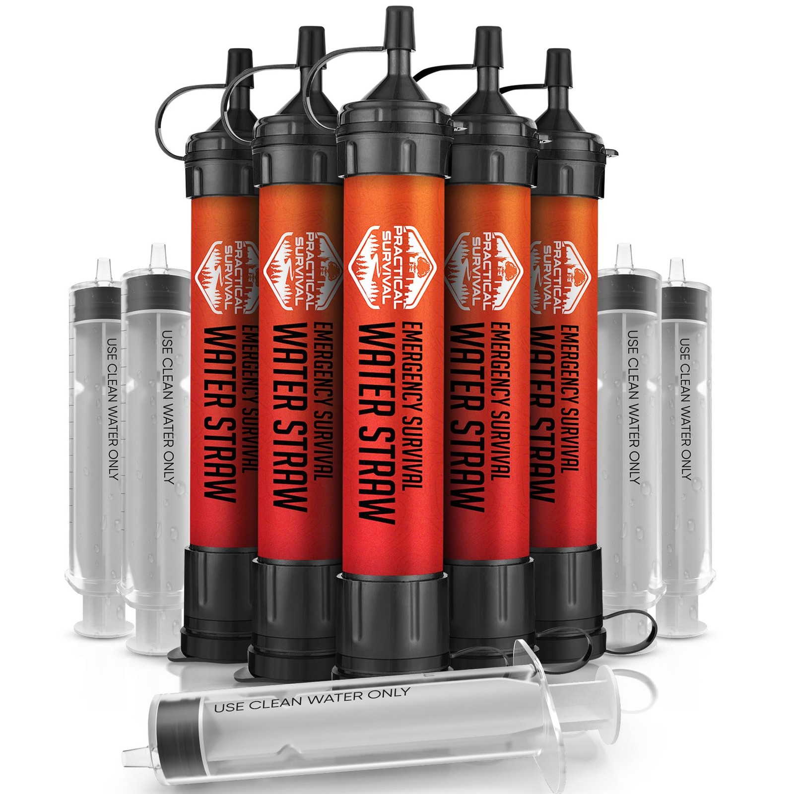 5 HighCapacity Emergency Water Straws – Lightweight, Reusable, 1800gallon Fil...