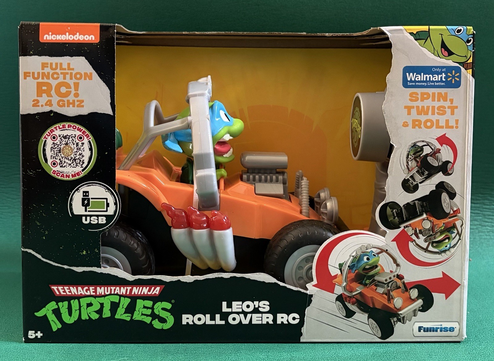 Teenage Mutant Ninja Turtles Remote Control Race Car, Roll Over RC Rechargeable