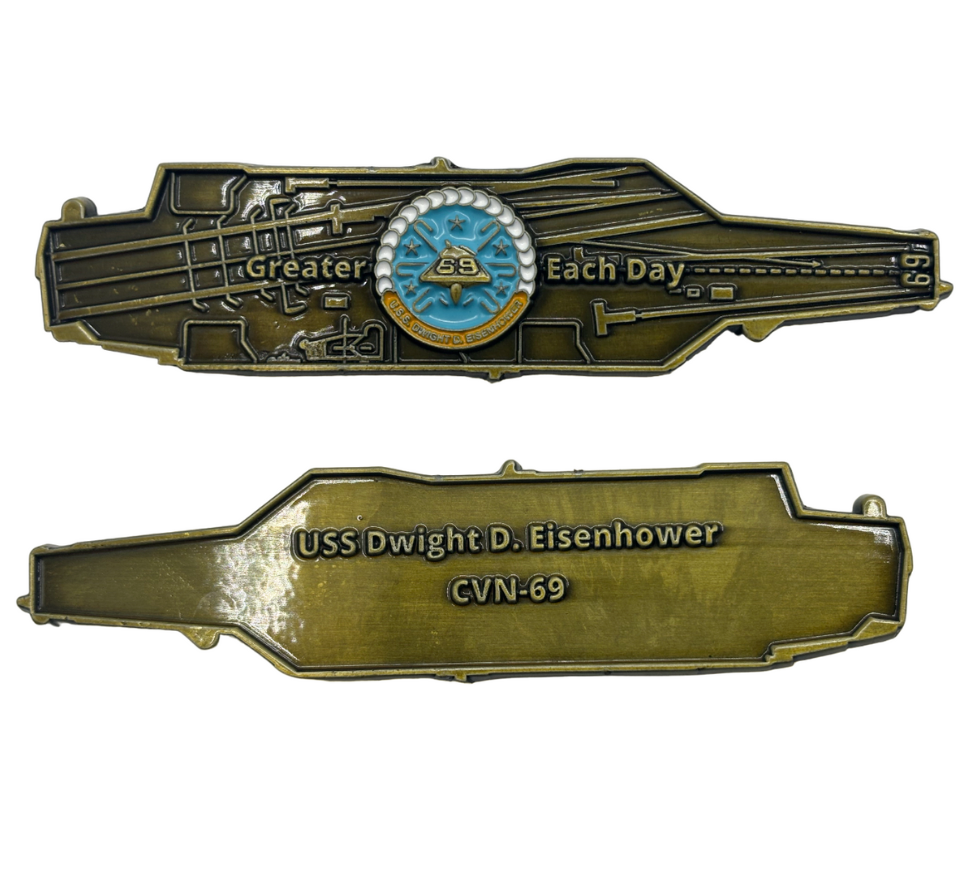 USS Dwight D. Eisenhower (CVN-69) Challenge Coin - Carrier Shape