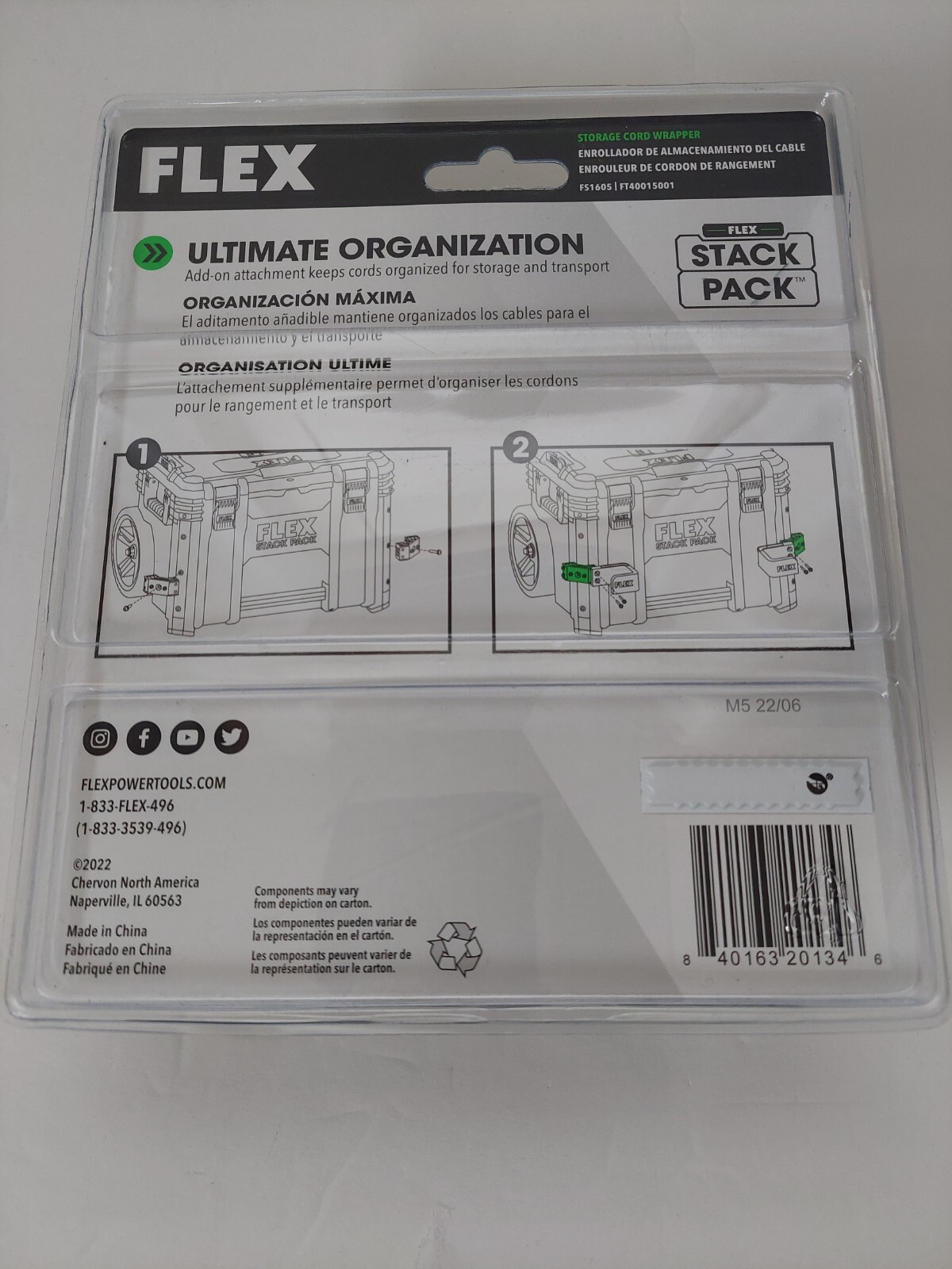 Flex Power Tools Stack Pack Storage Extension Cord Wrapper Organizer tool box 🔥