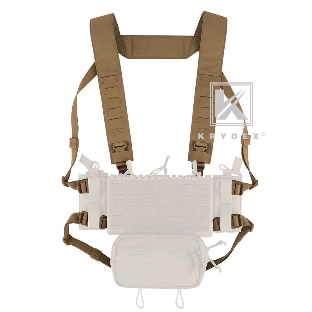 KRYDEX Micro Fight Shoulder Fat Strap & Back Strap Laser-cut Molle Coyote Brown