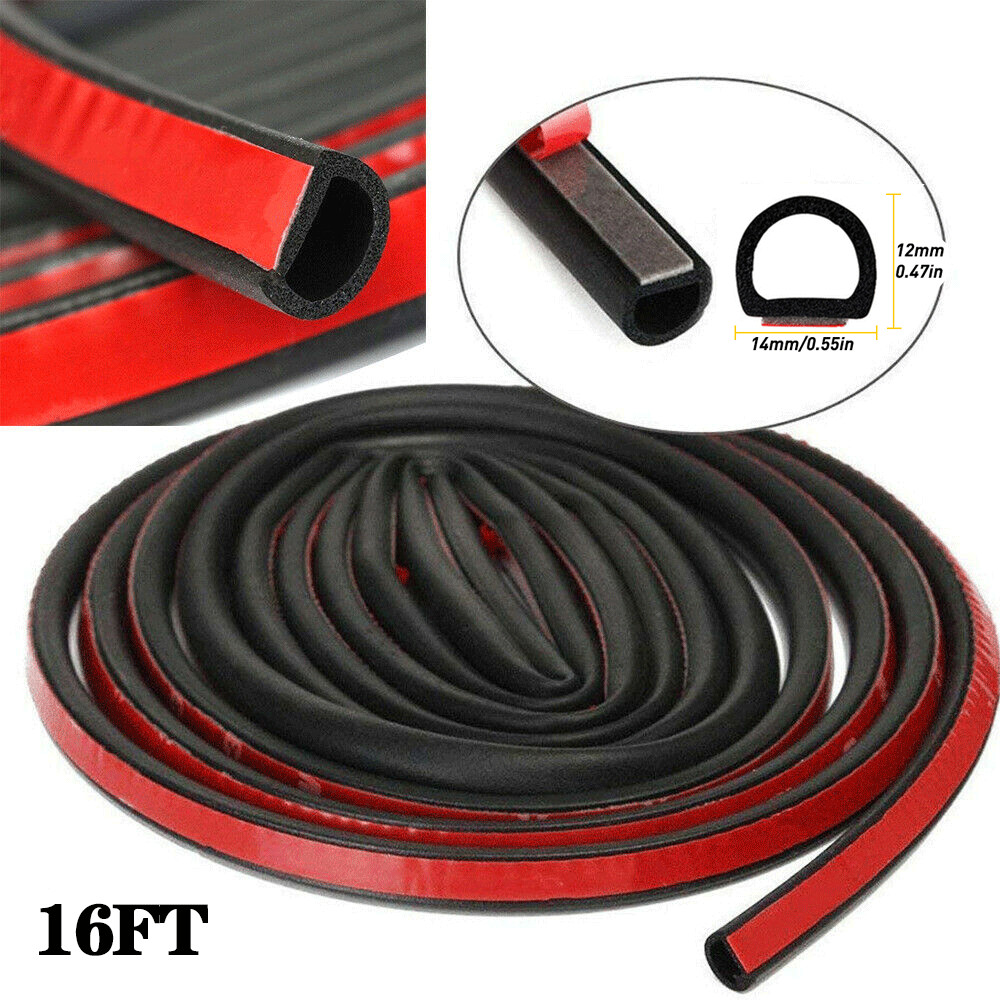 Universal Weatherstrip Small D-shape Car Door Rubber Weather Seal Hollow Strip