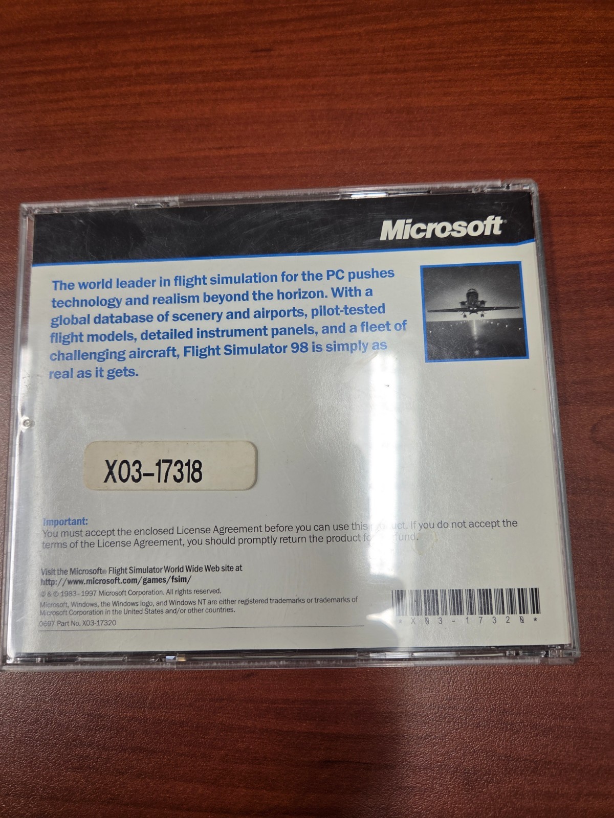 Microsoft Flight Simulator 98 CD ROM Game For Windows 95/98