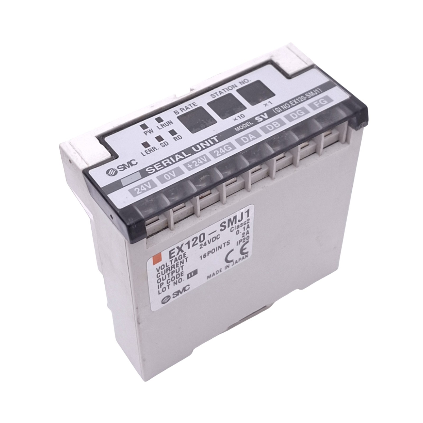SMC EX120-SMJ1 Serial Interface Unit, CC-Link, 16-Point, NPN Out, 15-30VDC