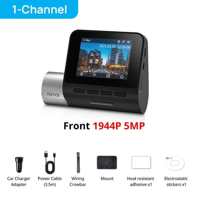 70mai Dash Cam Pro Plus A500S 1944P GPS ADAS Front Rear Camera 140° FOV DVR