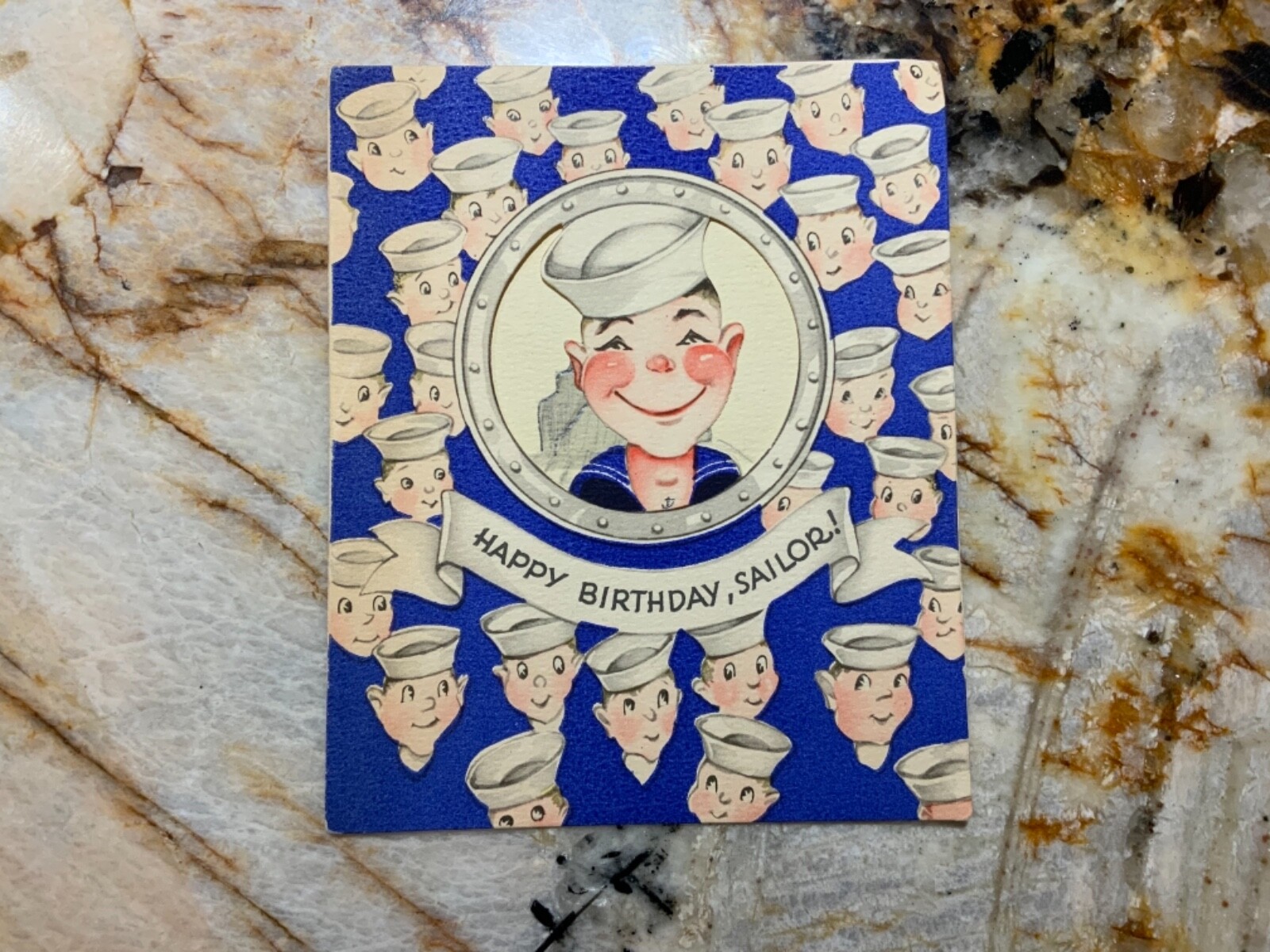 WWII USN Navy Happy Birthday Sailor Cracker Jack Card