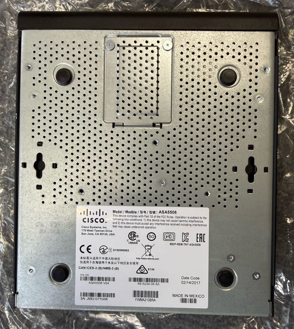 Cisco ASA5506-K9 Network Security Appliance, Firewall FirePOWER Services, 8-Port