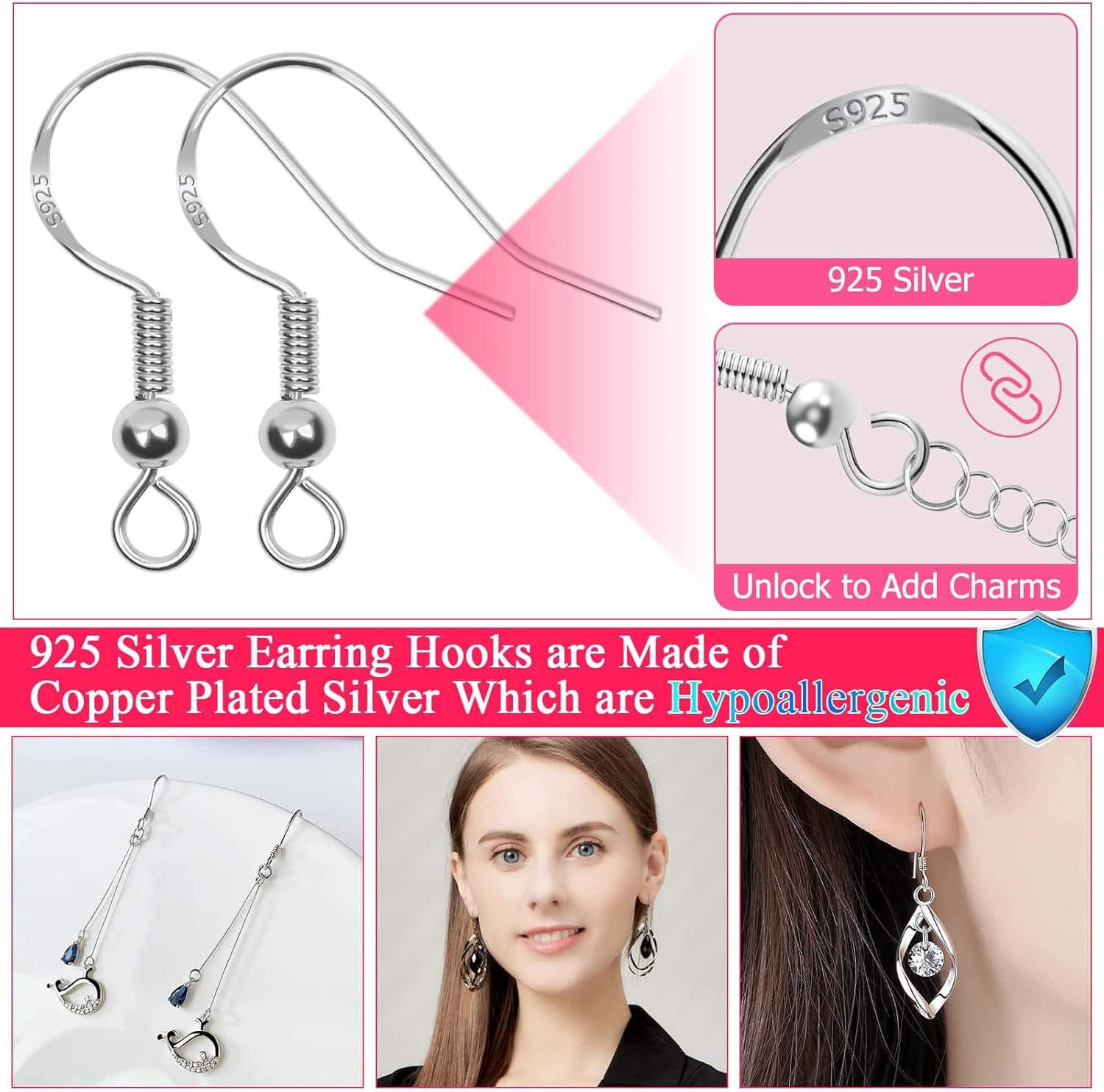 Earring Making Kit - 2393 Pcs Hypoallergenic Earring Hooks, Posts, Backs, Studs