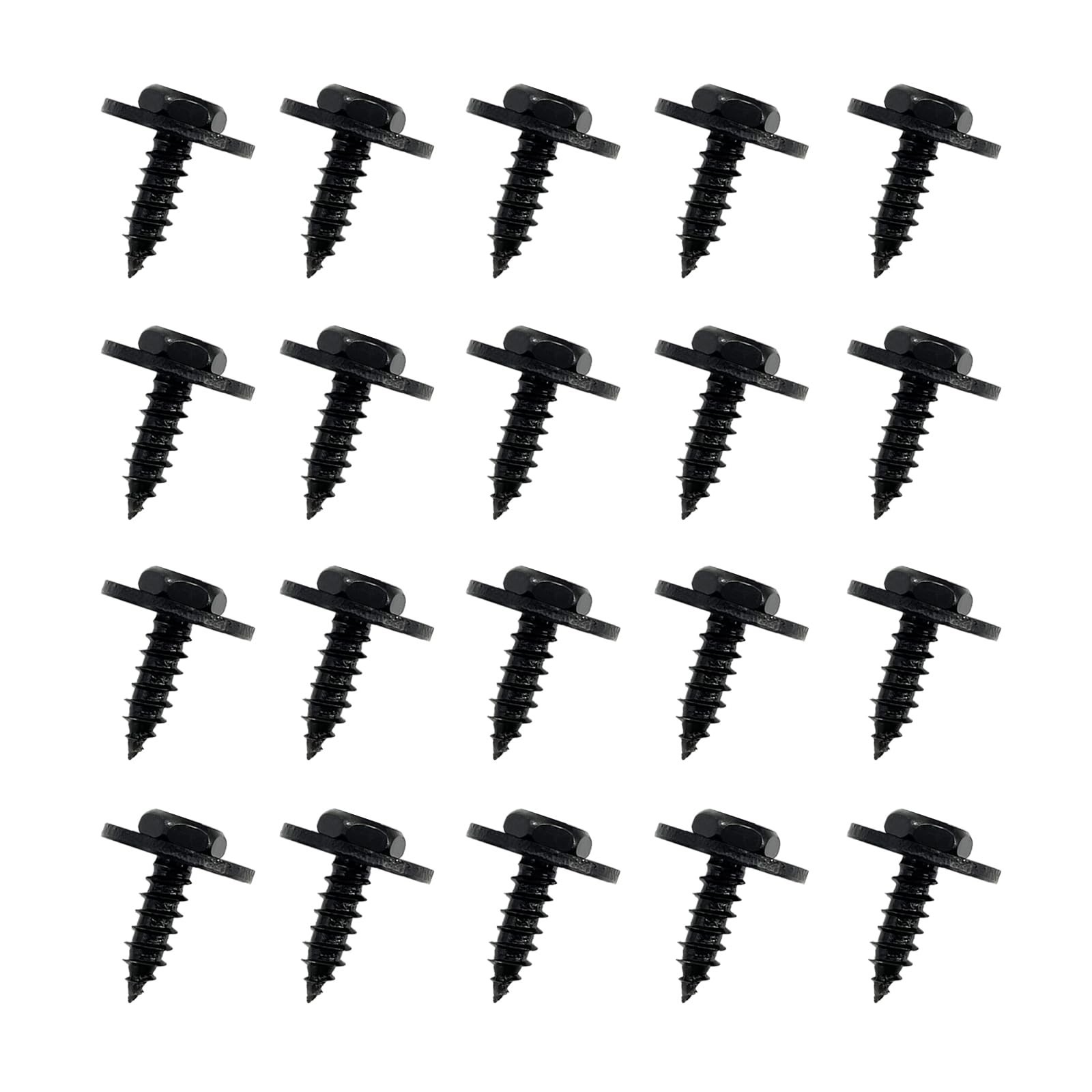 20 PCS Automotive Hex Head Self-Tapping Screws, 0.18" x 0.74" Bumper Hood Tri...