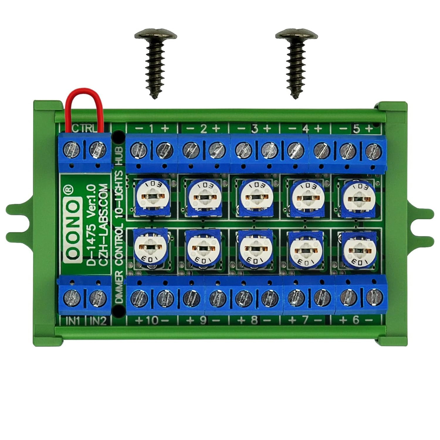 Dimmer Control 10-Lights LED Hub Distribution Module, AC/DC 5 to 24V Input, for