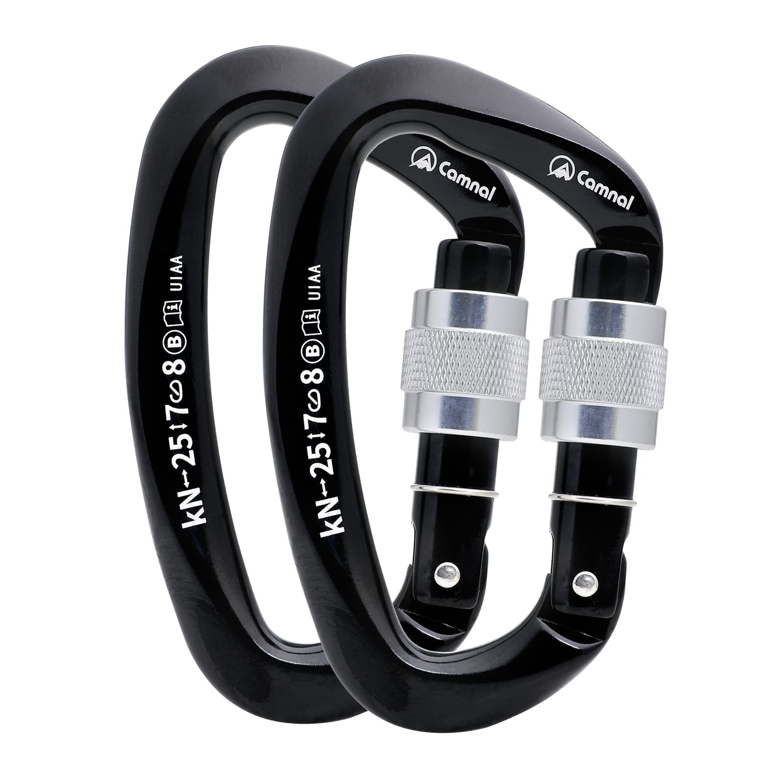 25KN 5620 Lbs Heavy Duty UIAA Certified Locking Carabiner Screw Lock D Shape