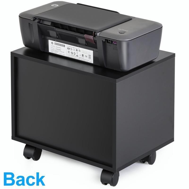 Mobile Under Desk Printer Stand Rolling Cart MDF 3 Storage Spaces Wheels New