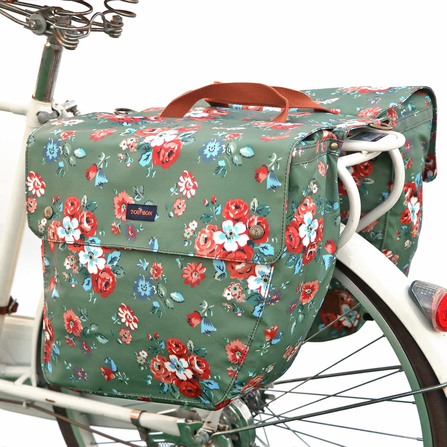 Tourbon Cycling Bike Bicycle Pannier Bags for Rear Rack Waterproof Canvas Double