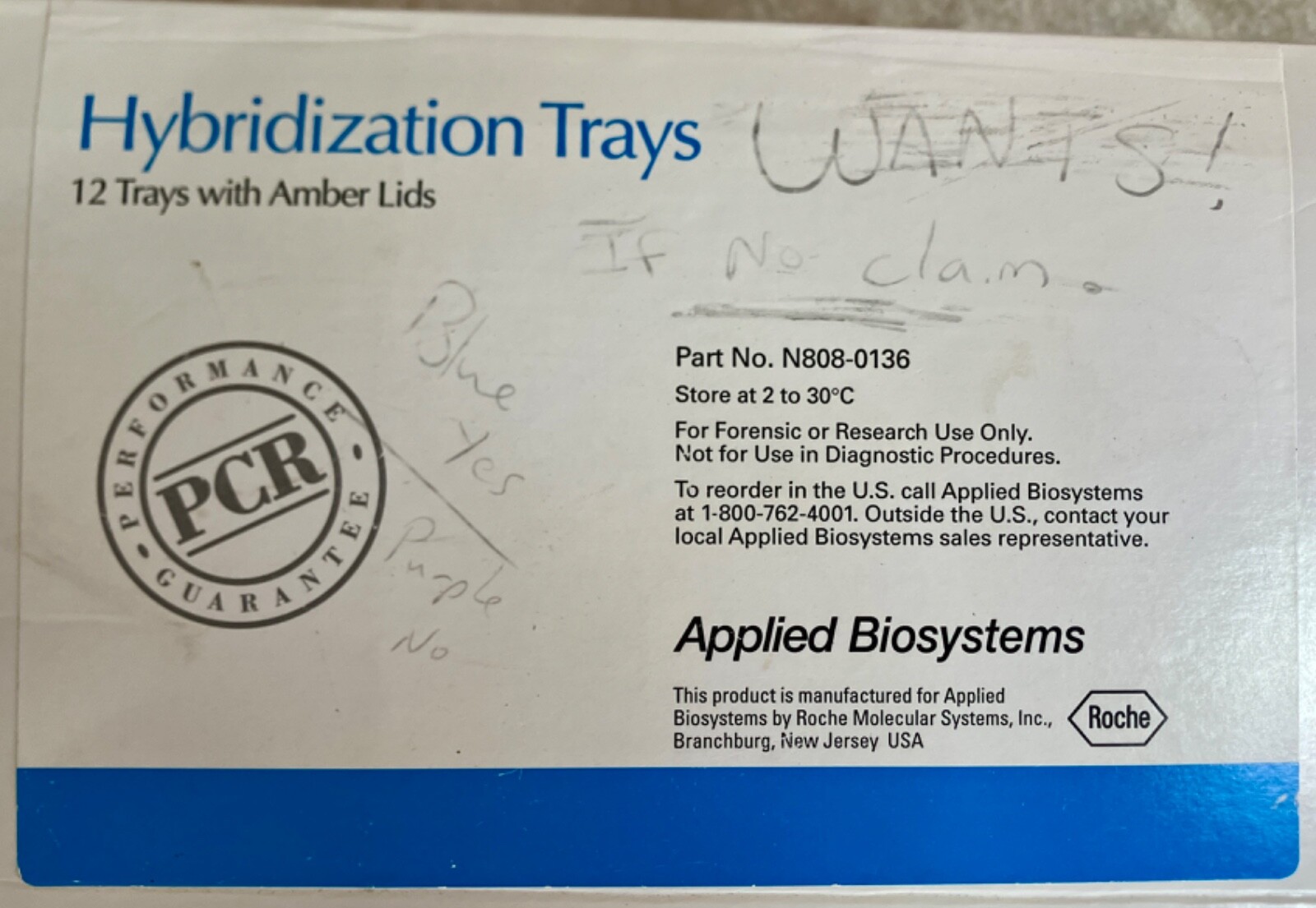 12 Hybridization Trays - Applied Biosystems/Roche PN# N808-0136