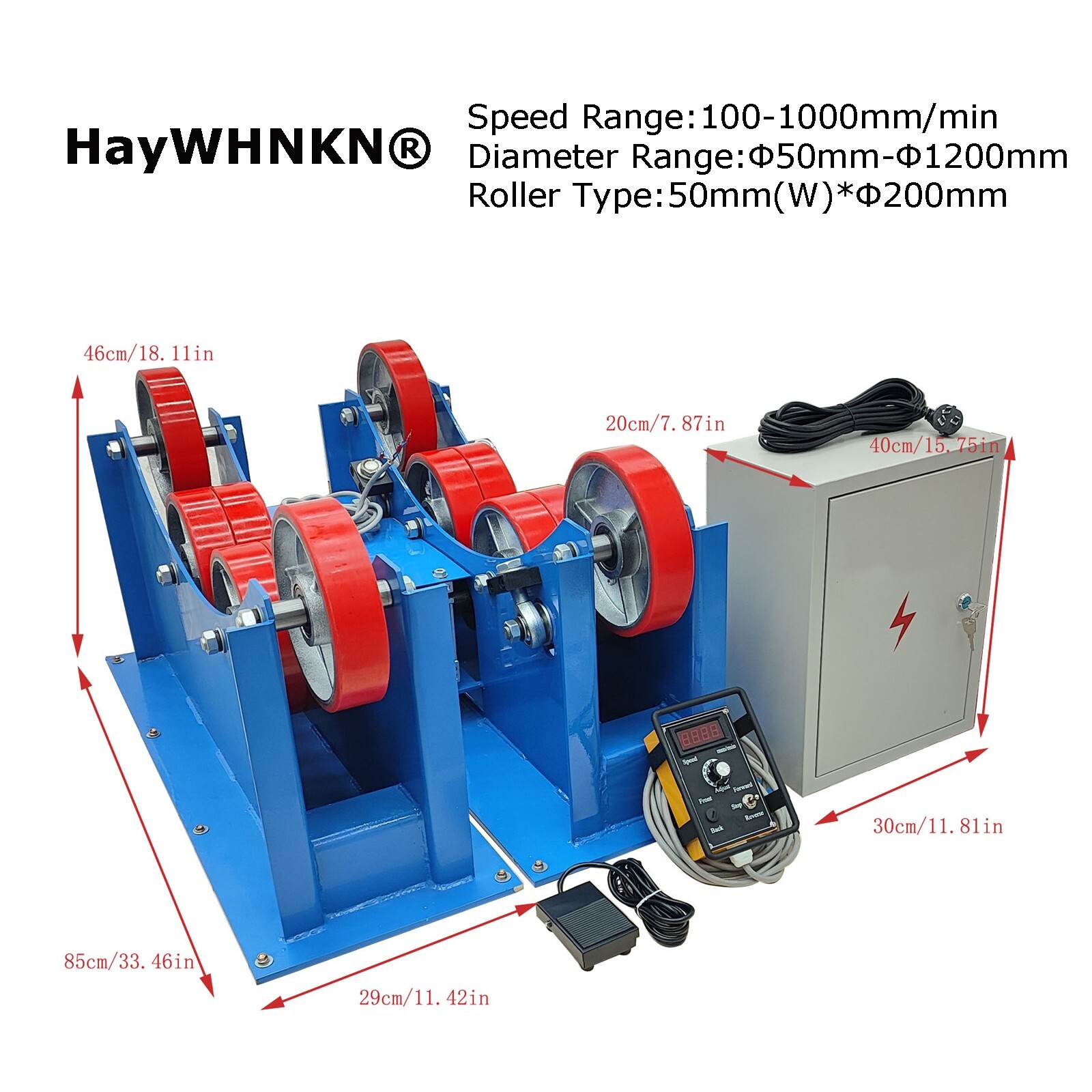 220V 6600Lb Line Control Wheel Welding Turning Rolls Tank Metalwork Positioner