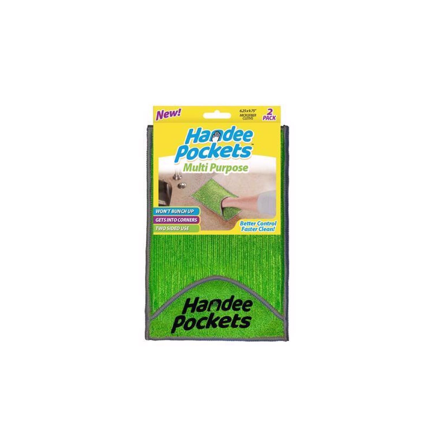 Handee Pockets Microfiber Cleaning Cloth 6.25 " W X 9.75 " L 2 pk (6-Pack)