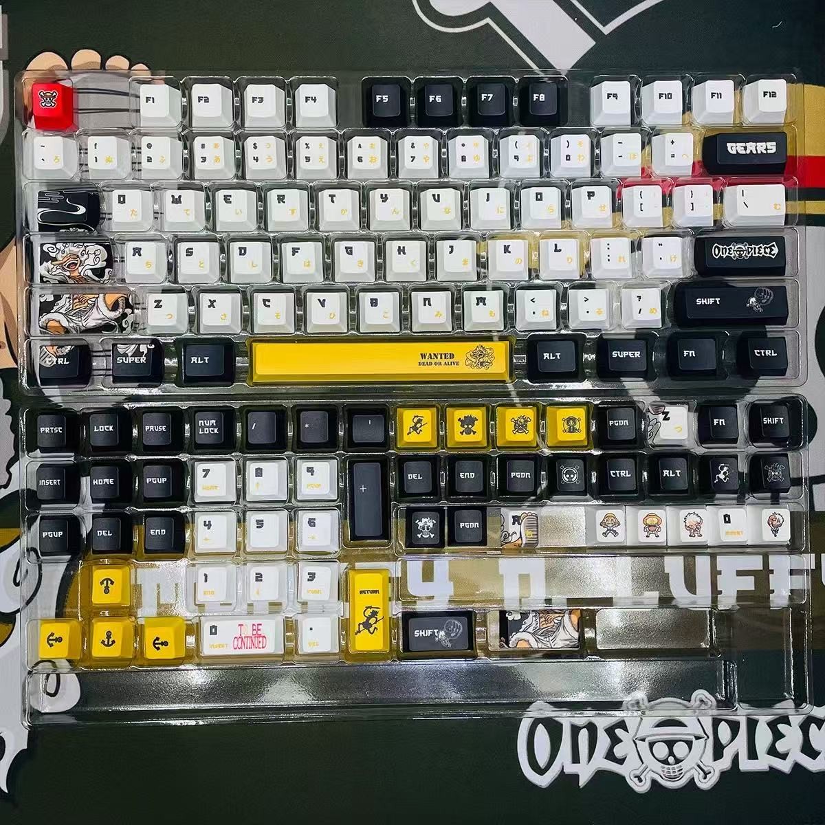 Anime ONE Keycap PIECE Nika Luffy Keycap PBT 130+ keys For Cherry MX keyboard