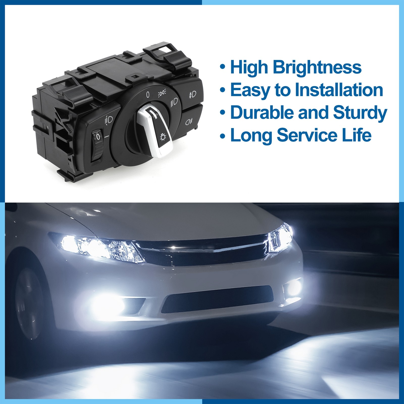 Headlight Switch No.61319169405 Fog Light Control Switch for BMW 128i