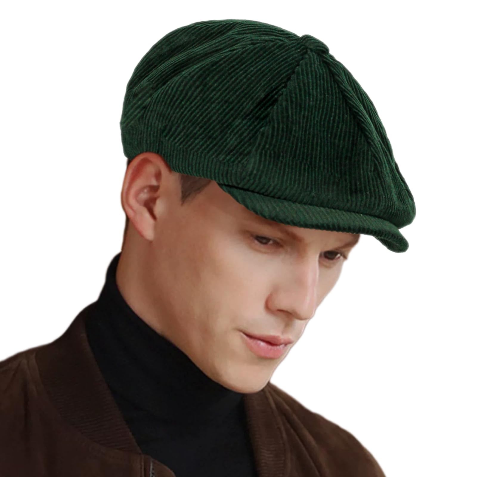 Mens Newsboy Cap Vintage Gatsby Hat Ivy Cabbie Hat Flat Golf Cap Boyfriend Gi...