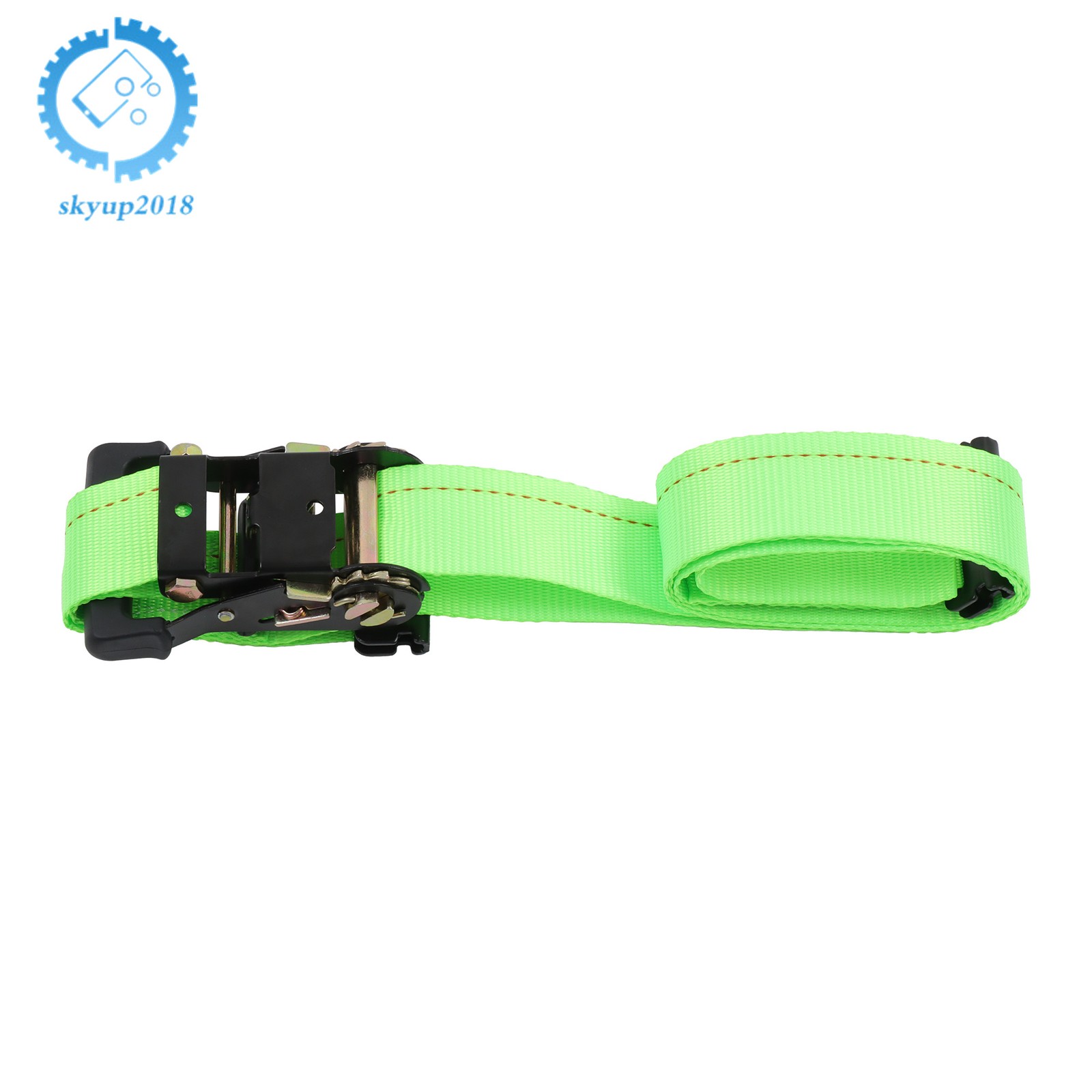 Green Wheel Chock And 6ft Ratchet Strap Kit For E Track System ATV UTV Tractors