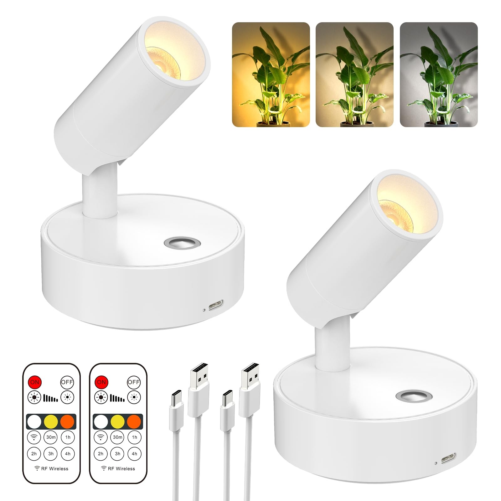 LED Wireless Spotlight Indoor, Rechargeable Battery Uplighting Indoor with Re...