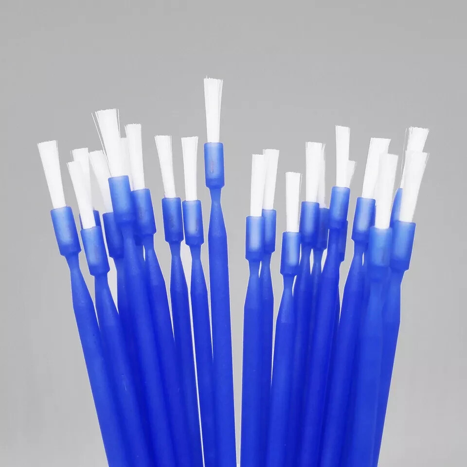 100x Dental Disposable Micro Applicators Long Tipped Bendable Micro Brushes Blue