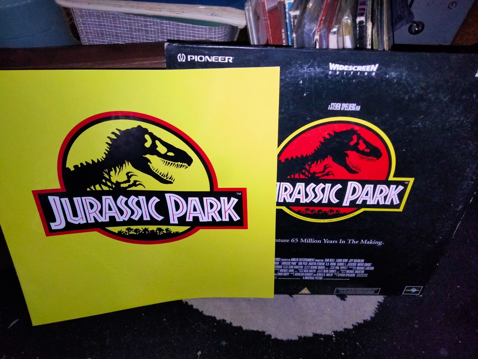 laserdisc jurassic park with book