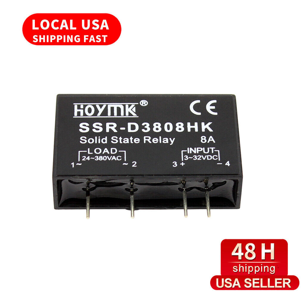 US STOCKPCB Dedicated with Pins Hoymk SSR-D3808HK 8A DC-AC Solid State Relay SSR