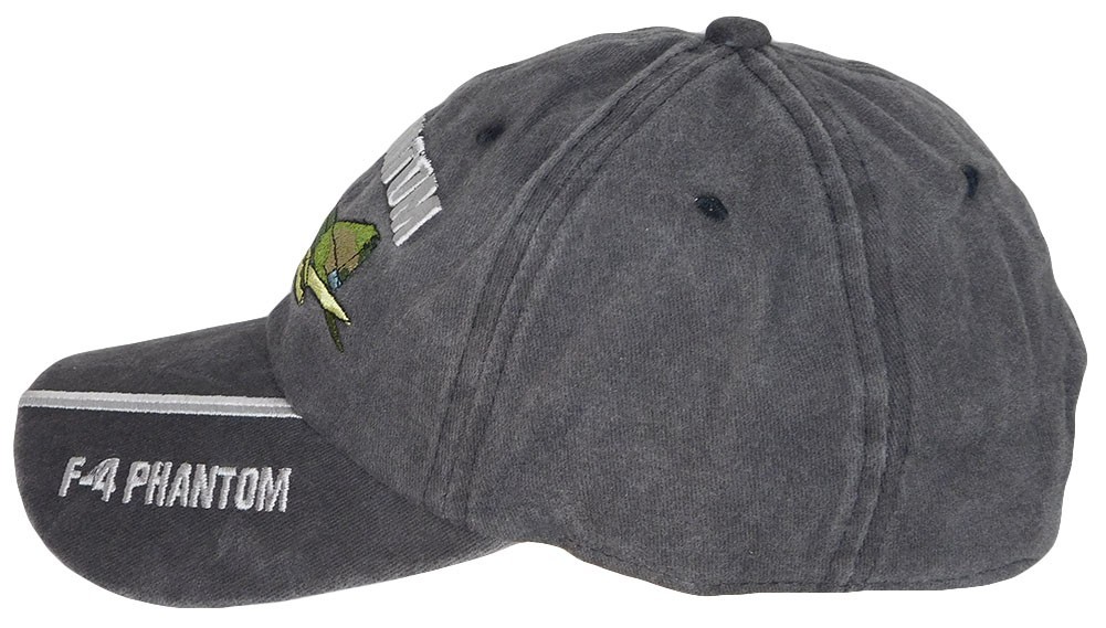 F-4 Phantom USA Flag Grey Gray Cotton Adjustable Embroidered Cap Hat - Licensed