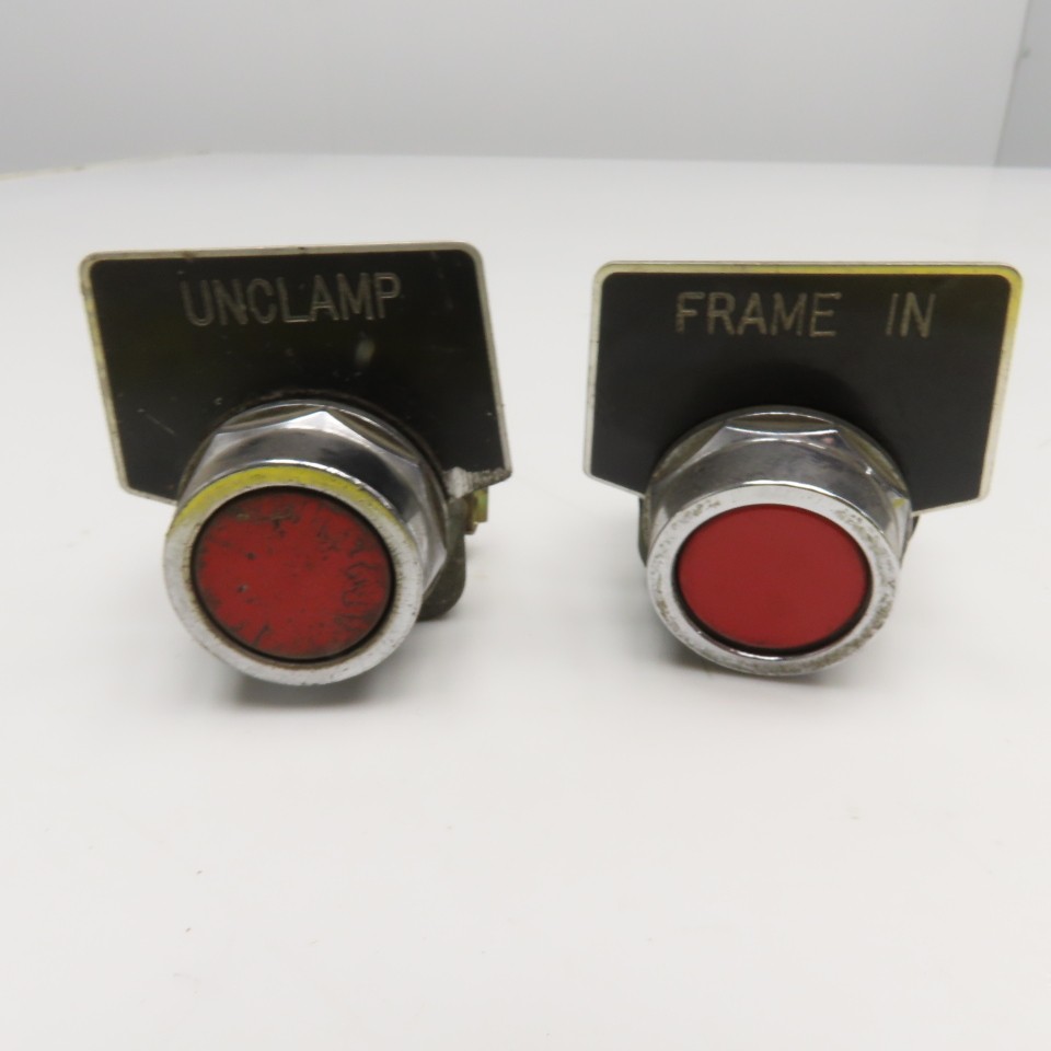 Furnas 52PA8A2 Push Button Momentary Contact Red Button 600V Lot Of 2