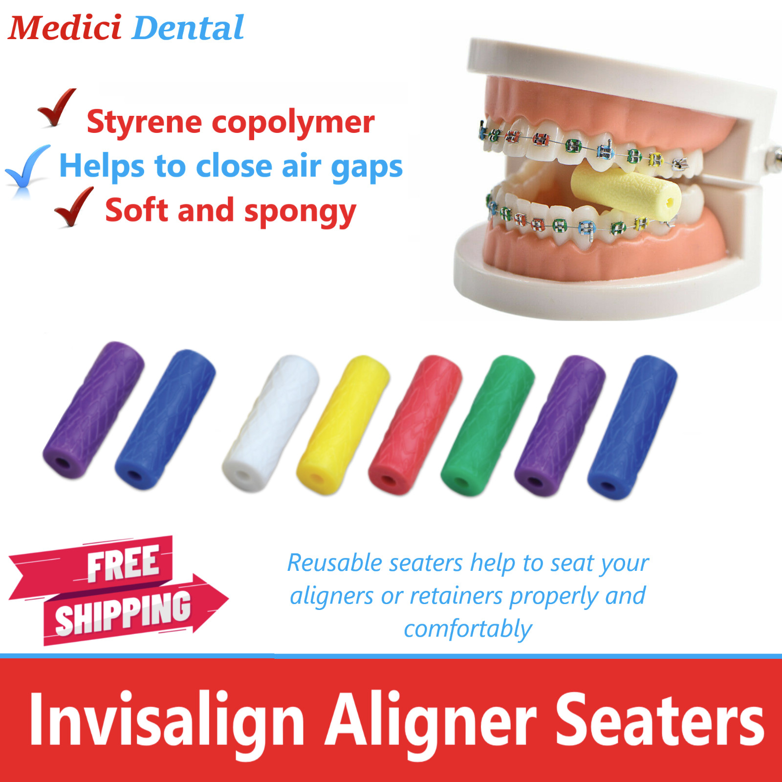 Dental Aligner Chewie Mouth Props Aligner Tray Seaters for Invisalign Retainer