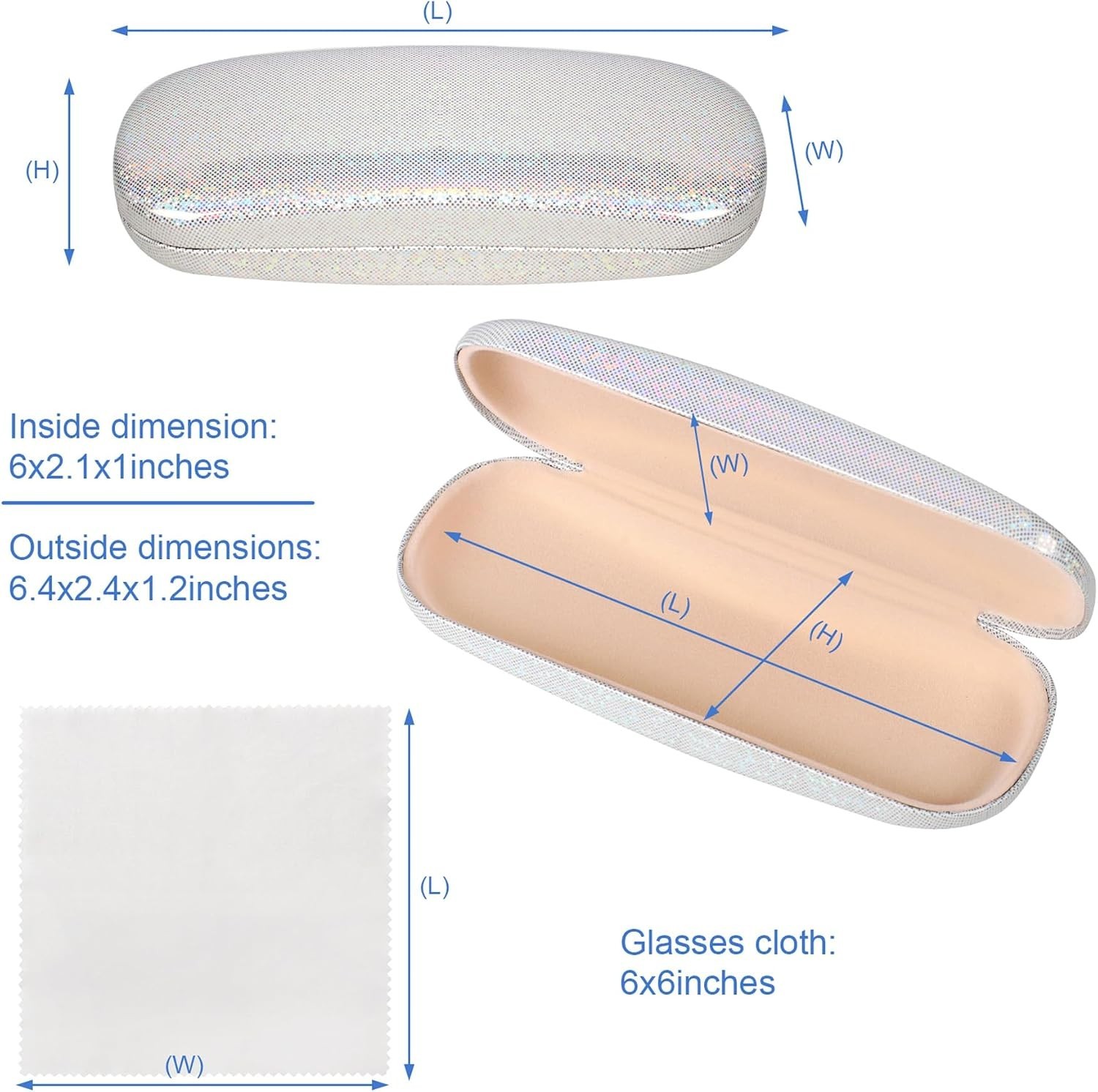 Compact Hard Shell Eyeglass Case Duo with Cleaning Cloths – Stylish & Protective