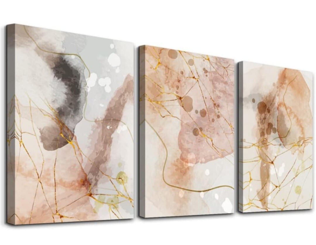 Boho Wall Decor Living 12 x 16 in (3 Piece) Minimalist Abstract Ink Paintings