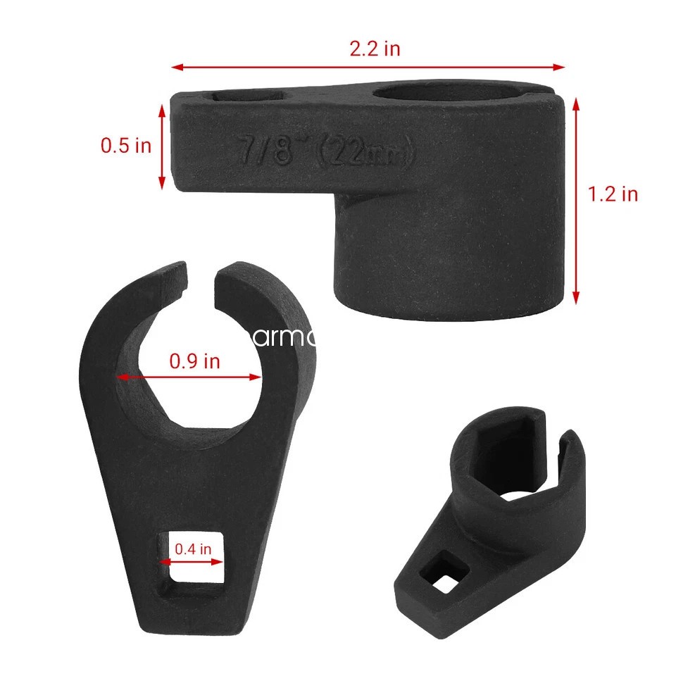 7/8-Inch 22mm Offset Oxygen O2 Sensor Socket Wrench Removal Tool Drive 3/8" US