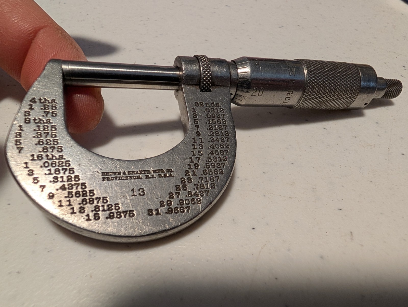 Vintage BROWN & SHARPE NO. 13 OUTSIDE MICROMETER CALIPER 0-1"  Machinist Tool
