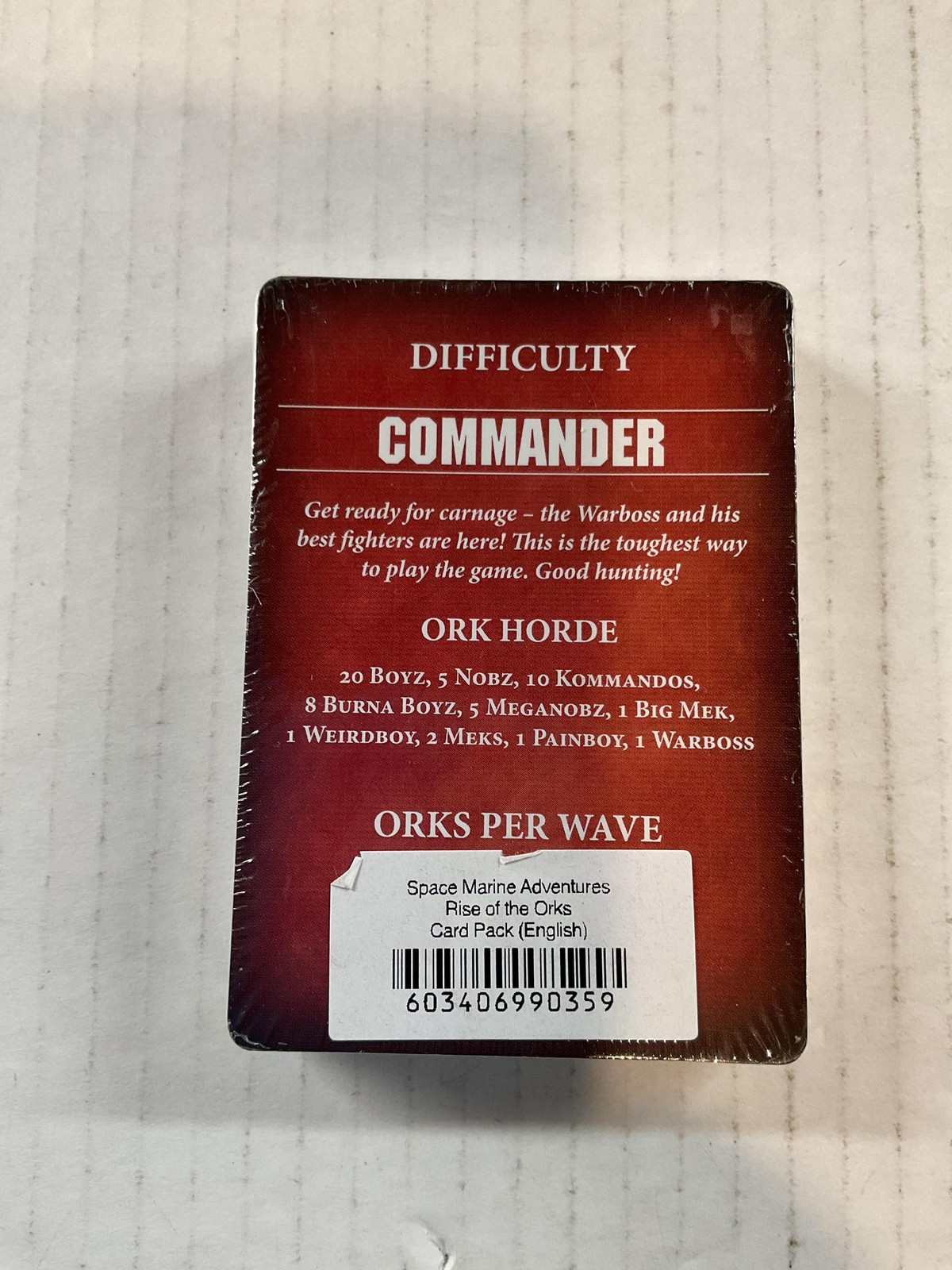 Space Marine Adventures Rise Of The Orks Replacement Game Cards Pack