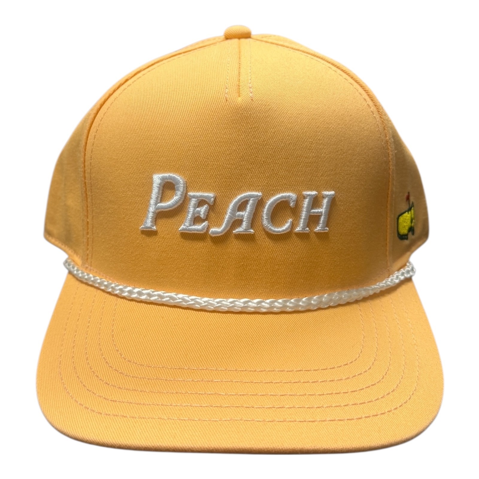 2026 Masters Peach Embroidered White Rope Hat Snapback Augusta National