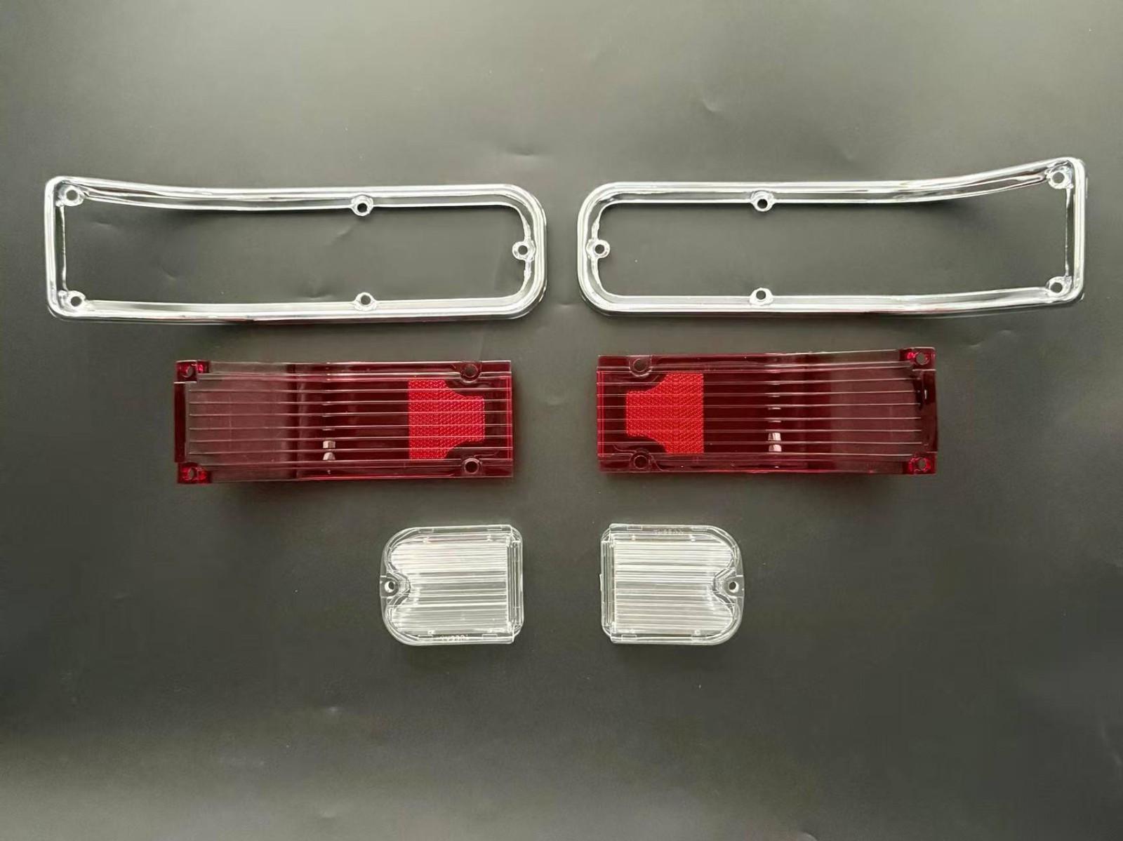 New Kit! 1966 Chevelle Malibu Outer Tail Light Lens Backup Lens Retainer Molding