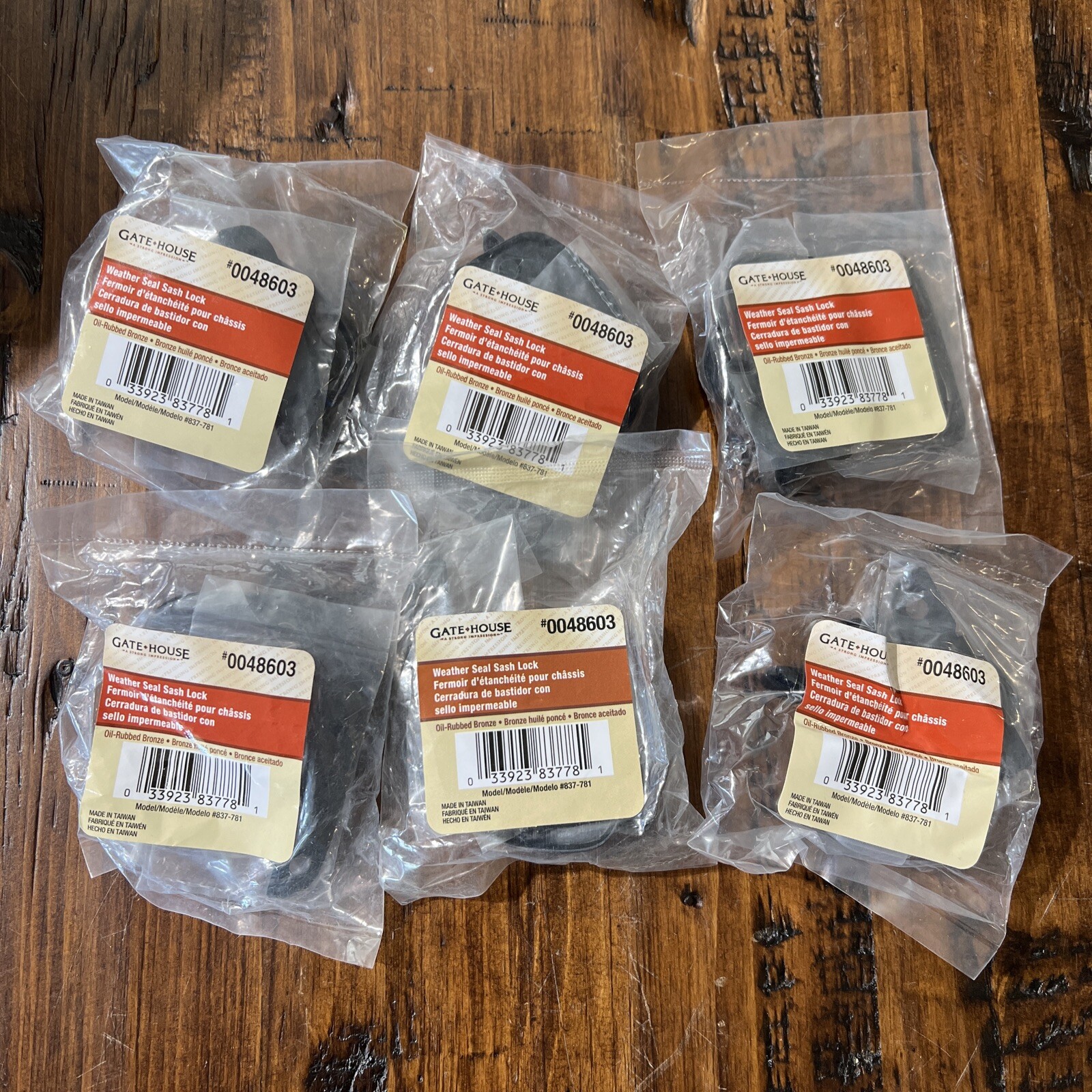LOT OF 6 Gatehouse oil rubbed bronze weather seal sash locks #0048603 NEW