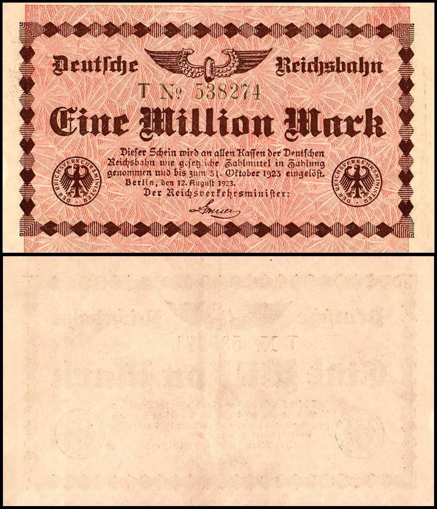 Germany 1 Million Mark, 1923, P-S1011, Used