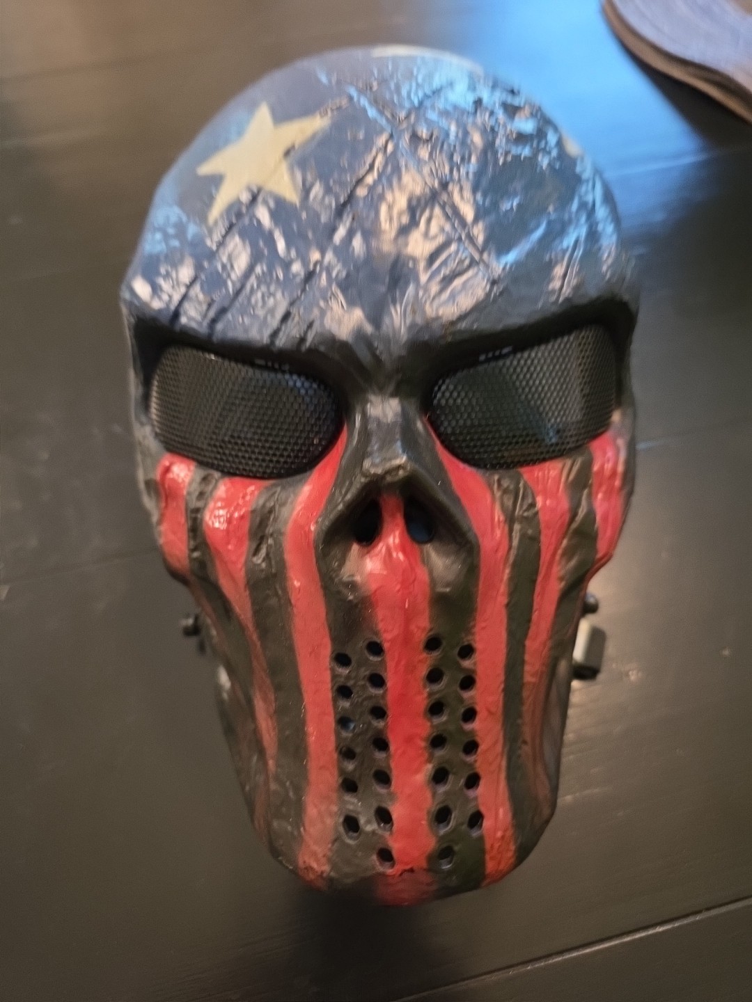 Outdoormaster: Airsoft Full Face Mask With Mesh Eye Protection American Skul