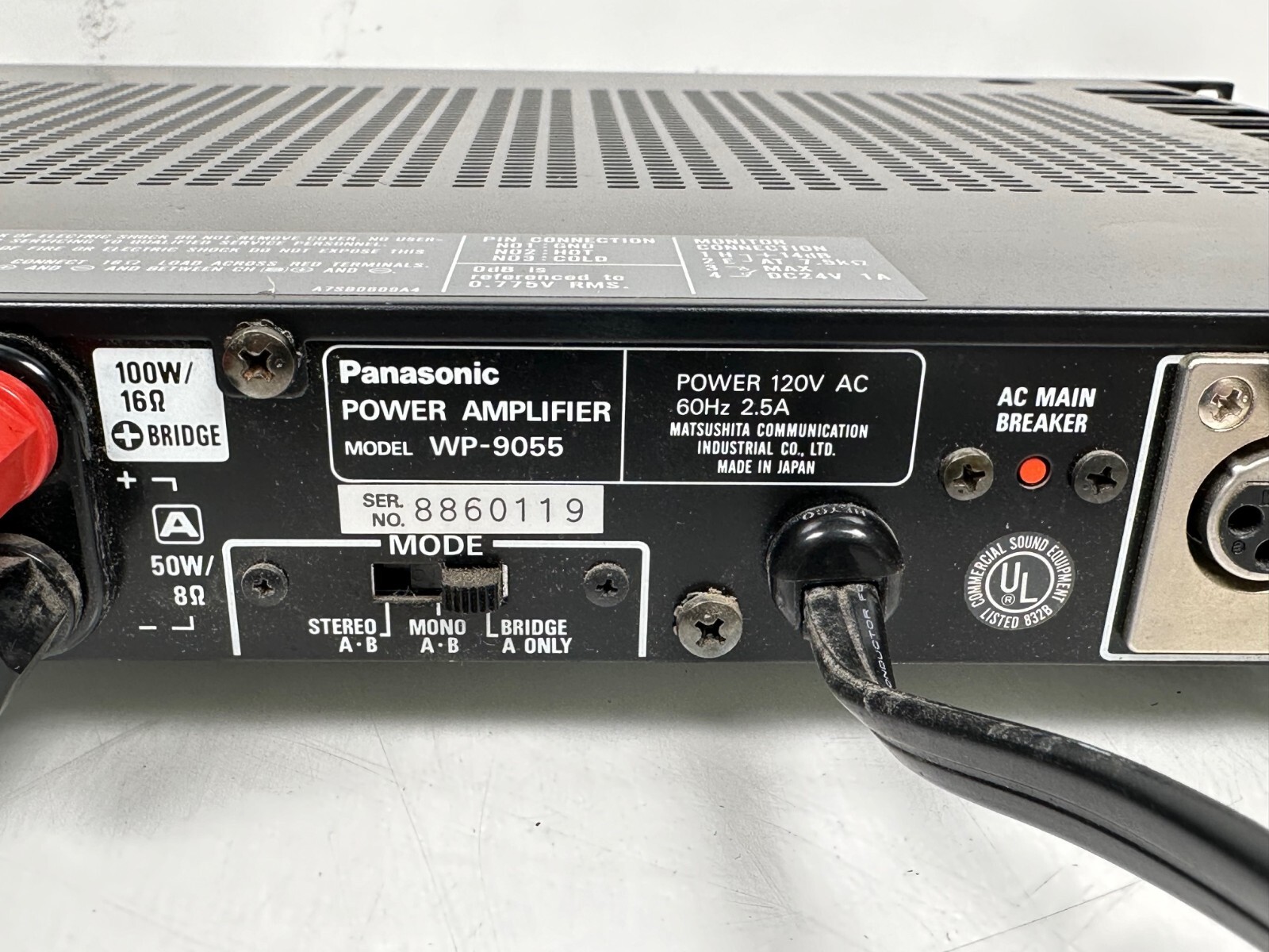 PANASONIC Ramsa WP-9055 2-Channel Power Amplifier