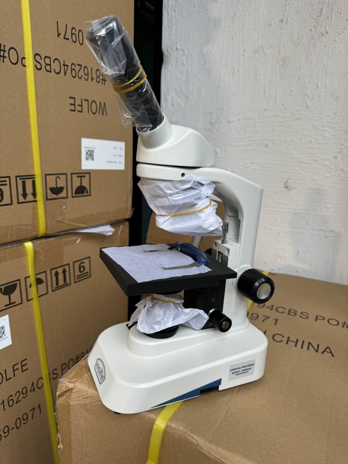 Wolfe® LED Cordless Educational Microscopes, Built in Mechanical Stage