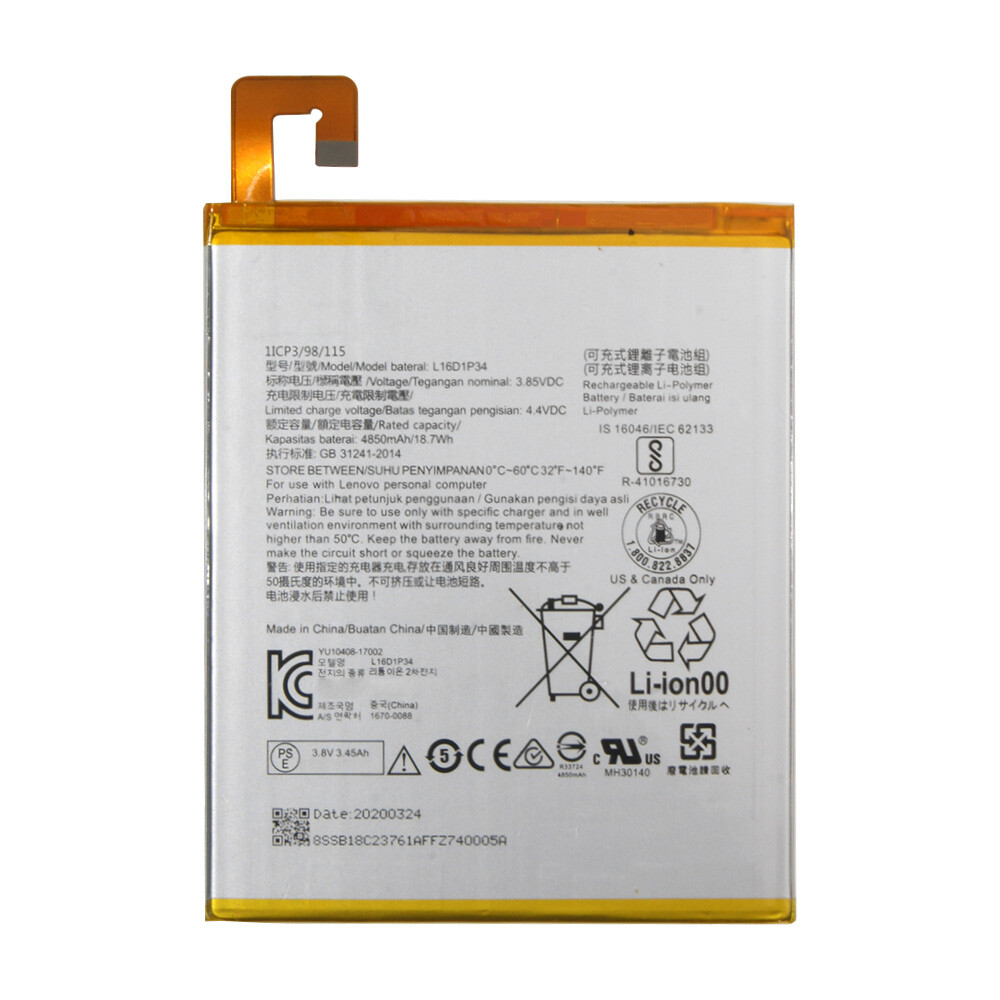 For Lenovo Tab 4 8 TB-8504F Replacement Battery L16D1P34 Tools