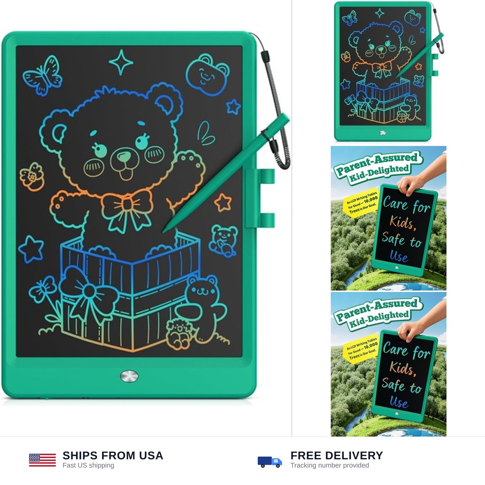 Bravokids 10 Inch LCD Writing Tablet for 3-8 Year Olds - Electronic Drawing P...